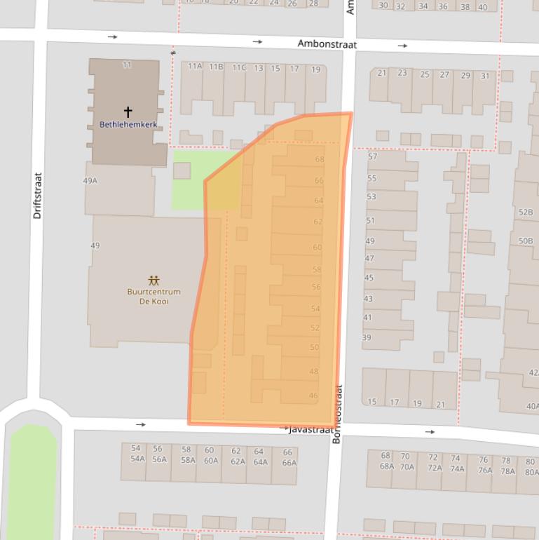 Kaart van postcodegebied 2315JC.