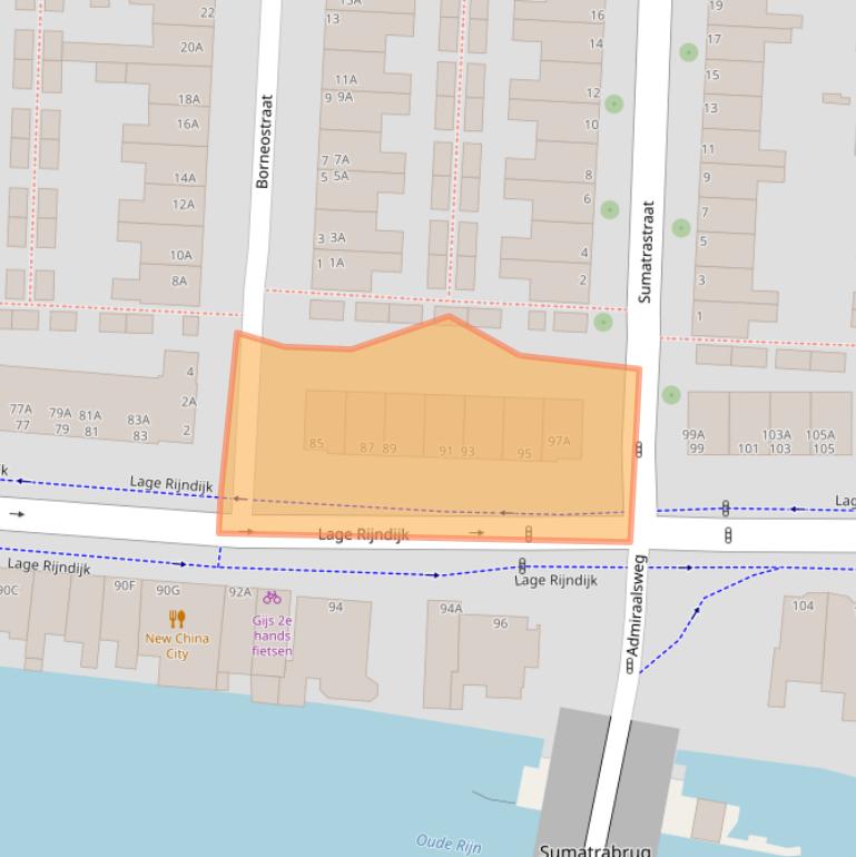 Kaart van postcodegebied 2315JR.