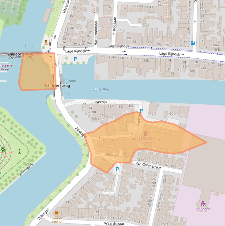 Kaart van postcodegebied 2315KB.