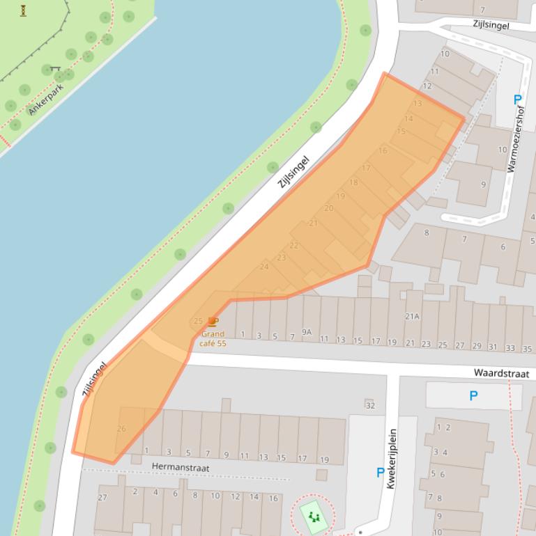 Kaart van postcodegebied 2315KC.