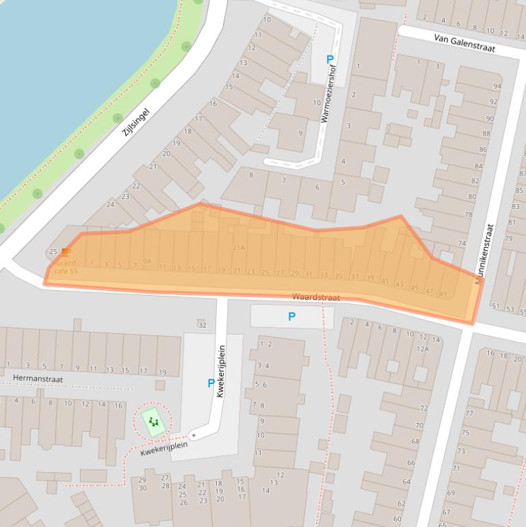Kaart van postcodegebied 2315KL.