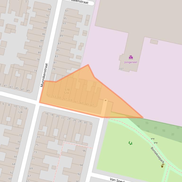 Kaart van postcodegebied 2315KM.