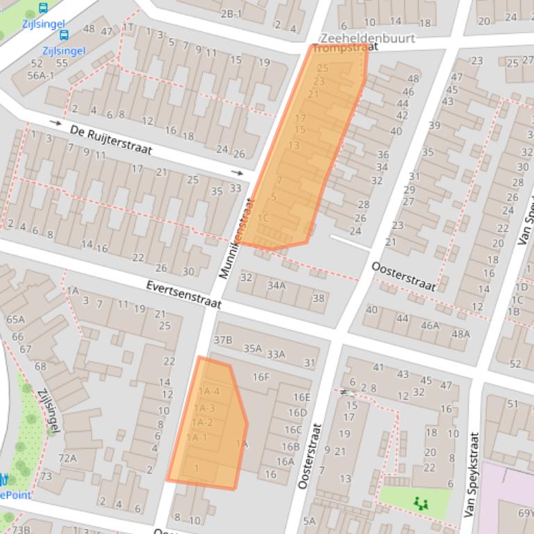 Kaart van postcodegebied 2315KT.