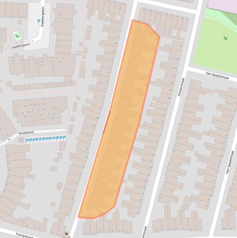 Kaart van postcodegebied 2315KV.