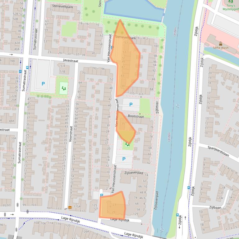 Kaart van postcodegebied 2315MB.