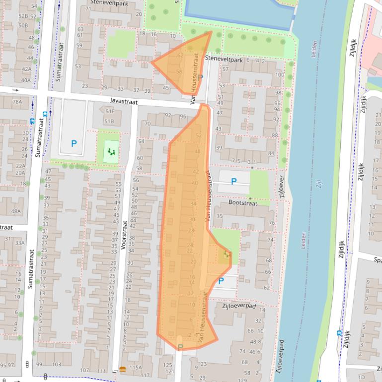 Kaart van postcodegebied 2315MC.