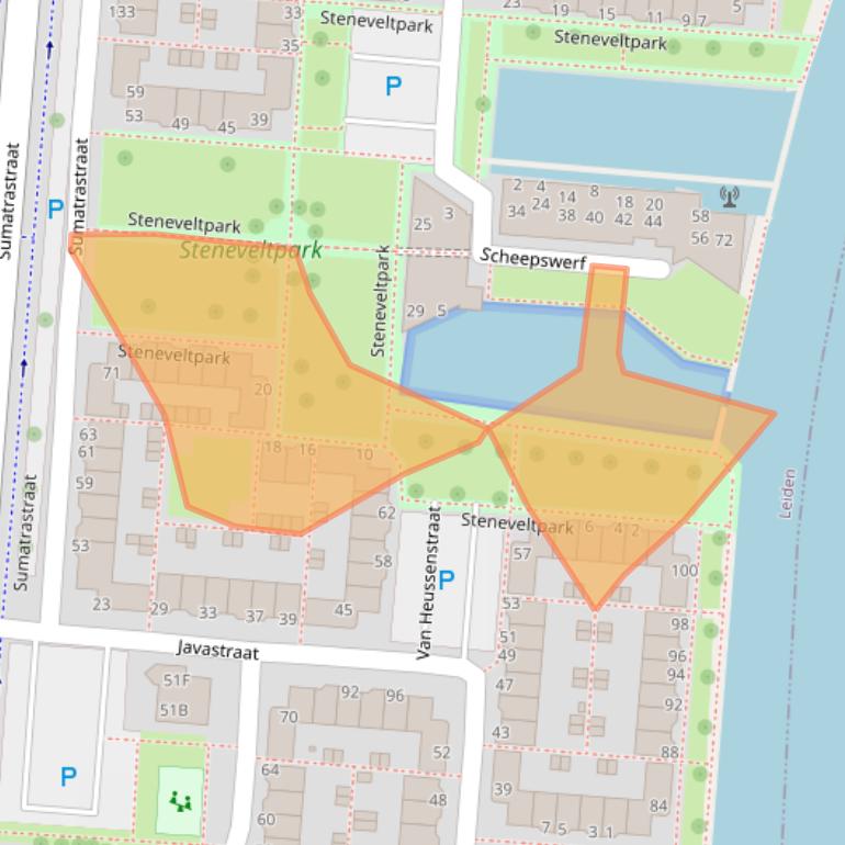 Kaart van postcodegebied 2315MH.