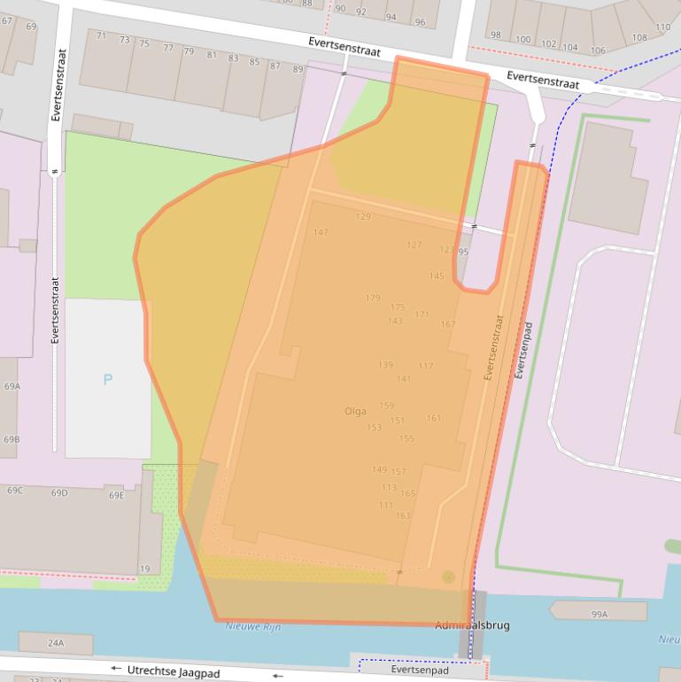 Kaart van postcodegebied 2315RZ.