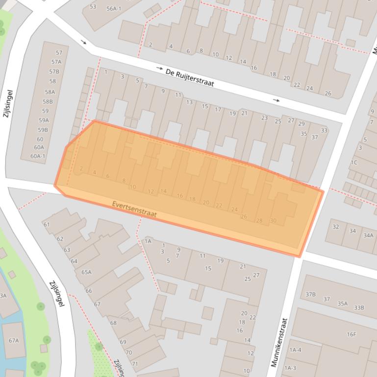 Kaart van postcodegebied 2315SL.