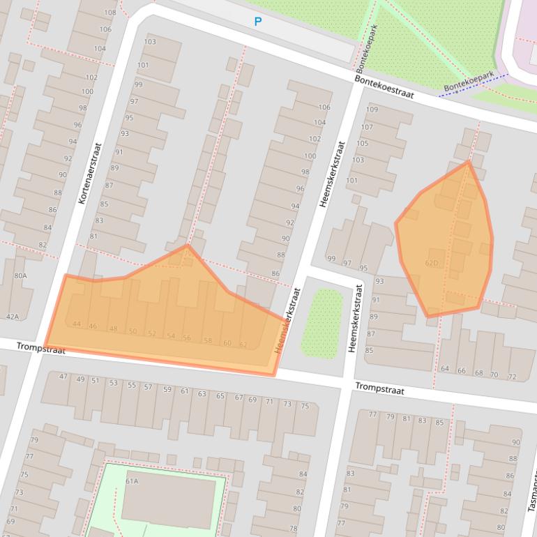 Kaart van postcodegebied 2315TB.