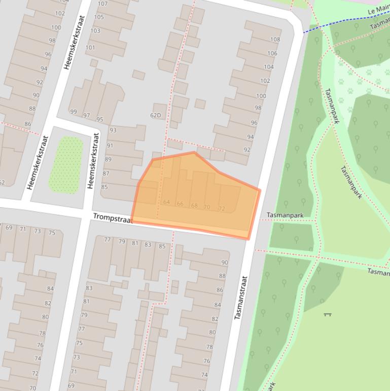 Kaart van postcodegebied 2315TC.