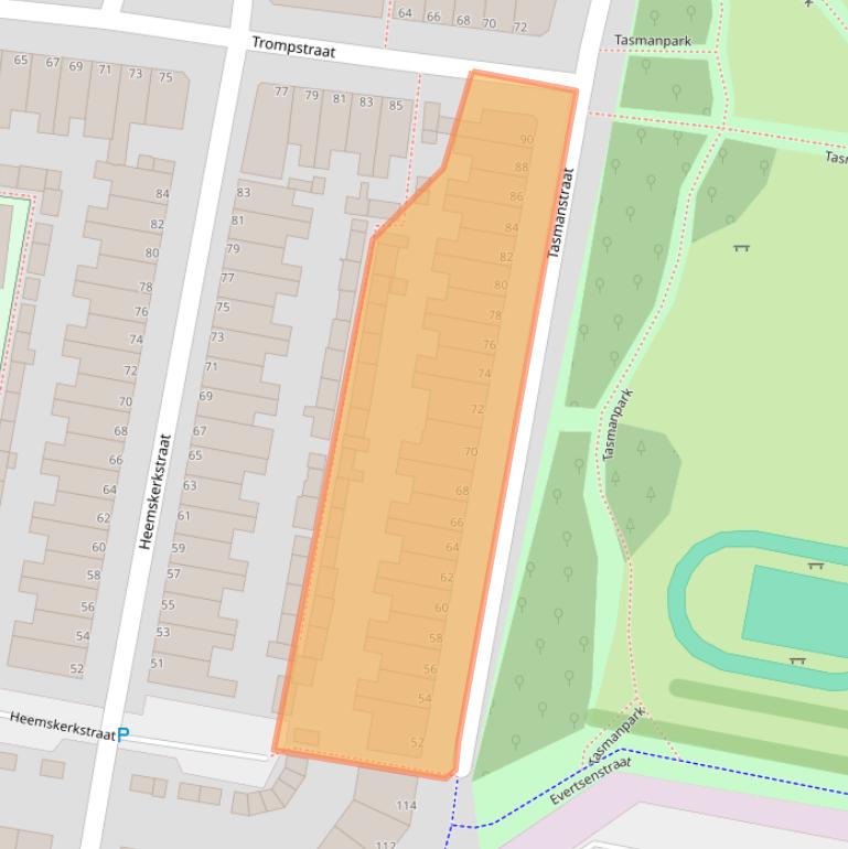Kaart van postcodegebied 2315TD.
