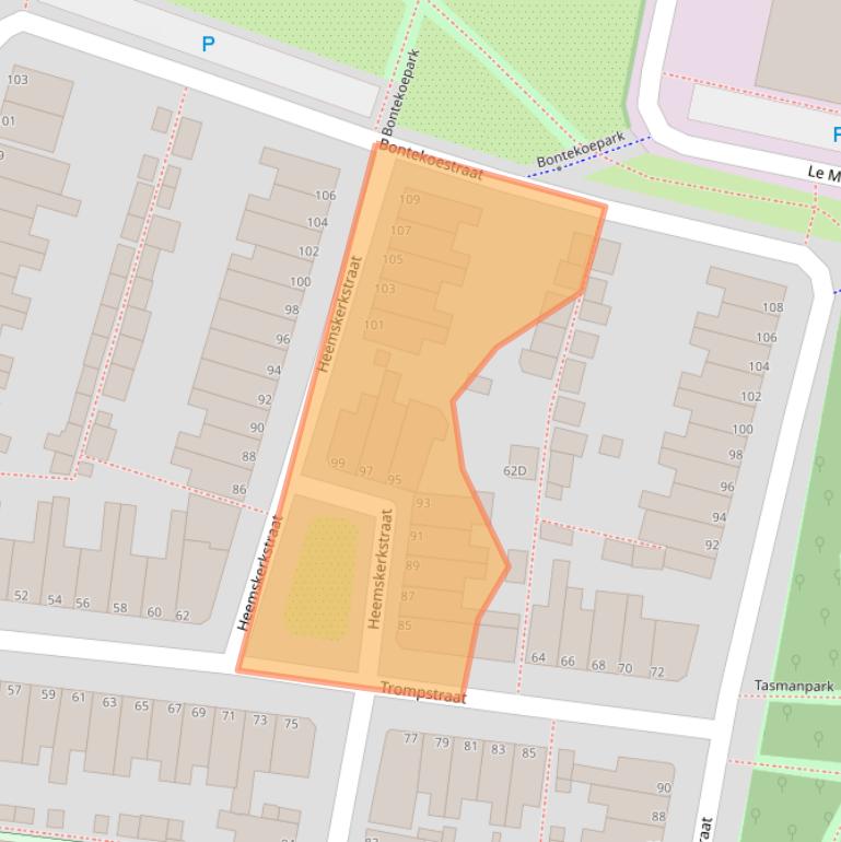 Kaart van postcodegebied 2315TH.