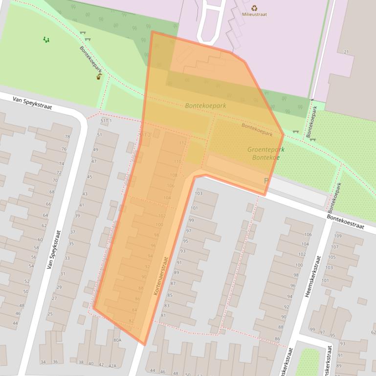 Kaart van postcodegebied 2315TP.