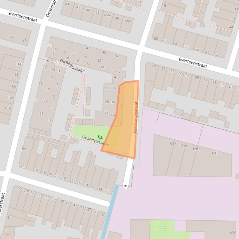 Kaart van postcodegebied 2315TT.