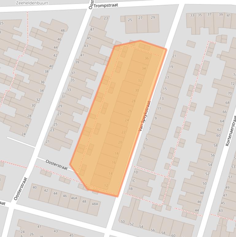 Kaart van postcodegebied 2315TV.