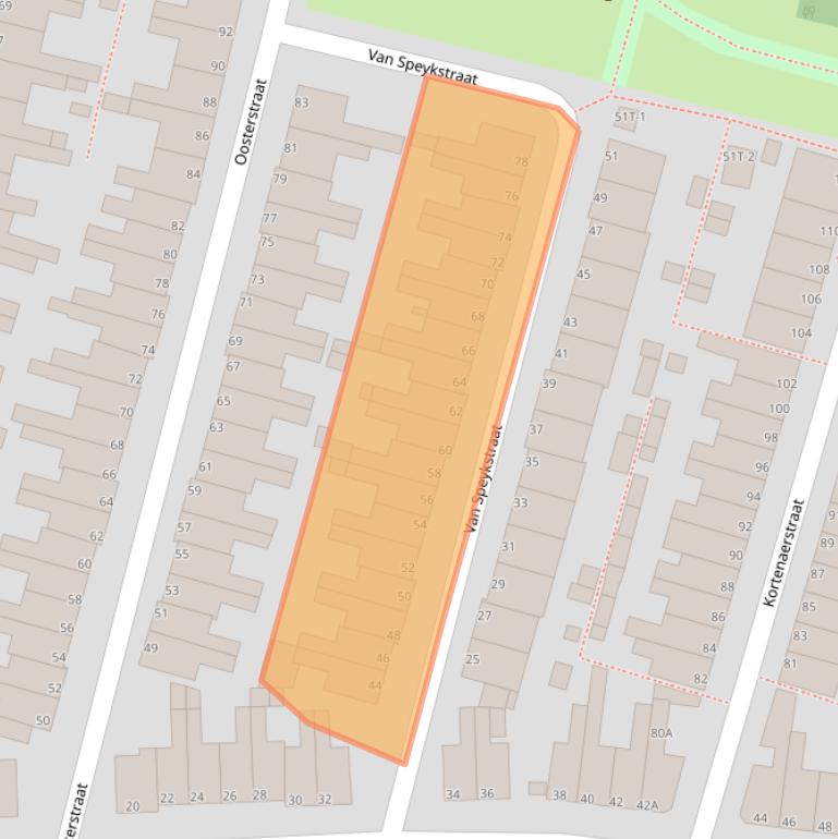 Kaart van postcodegebied 2315TW.