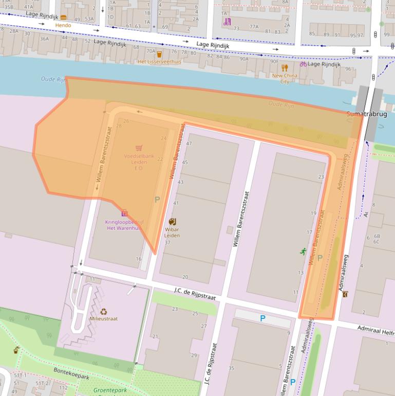 Kaart van postcodegebied 2315TX.