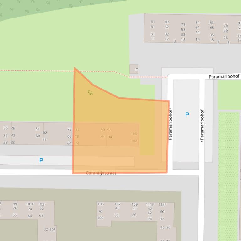 Kaart van postcodegebied 2315VT.