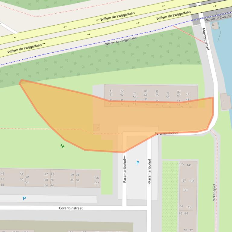 Kaart van postcodegebied 2315VV.