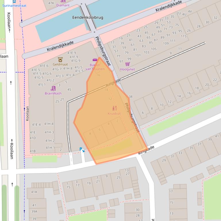 Kaart van postcodegebied 2315ZB.