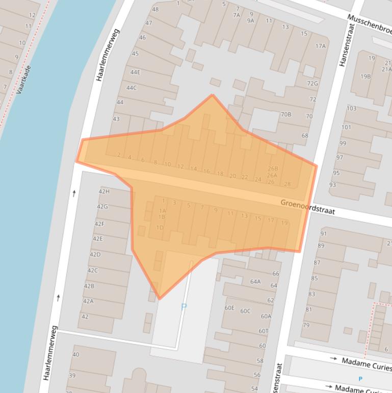 Kaart van postcodegebied 2316AX.