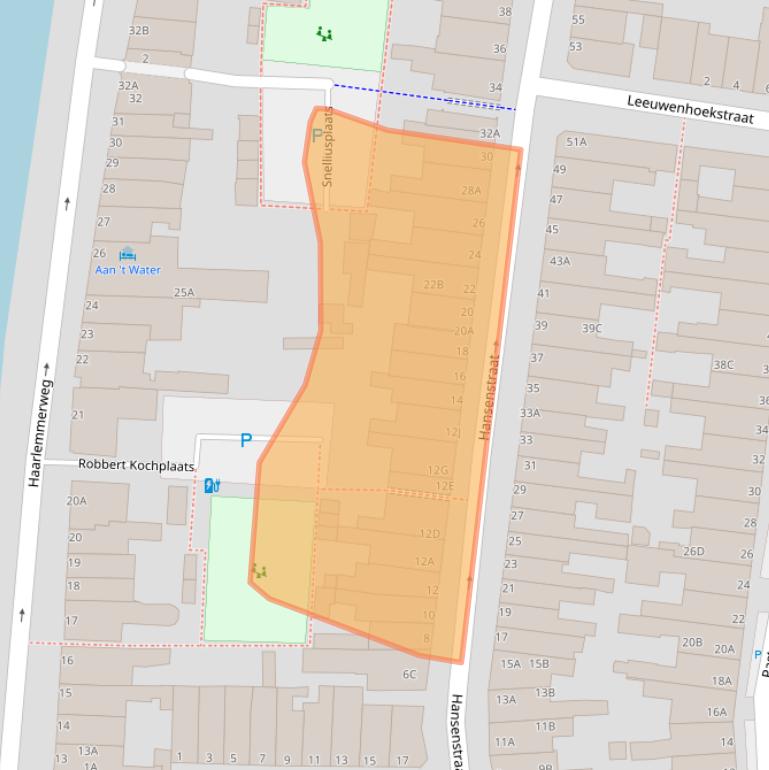 Kaart van postcodegebied 2316BJ.