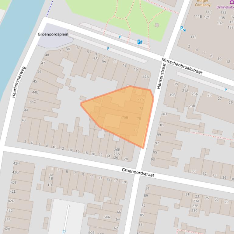 Kaart van postcodegebied 2316BM.