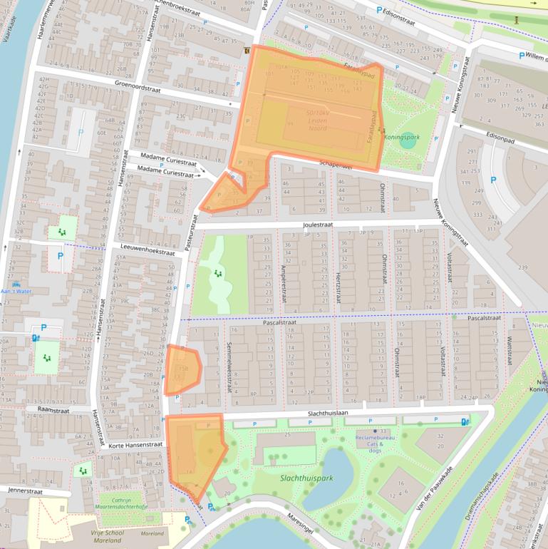 Kaart van postcodegebied 2316BS.