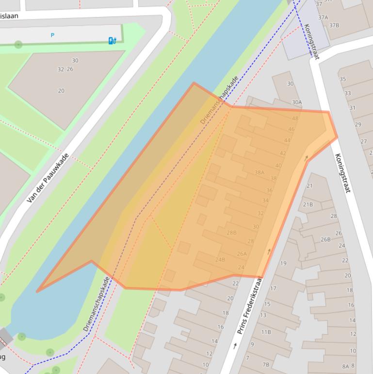 Kaart van postcodegebied 2316CK.