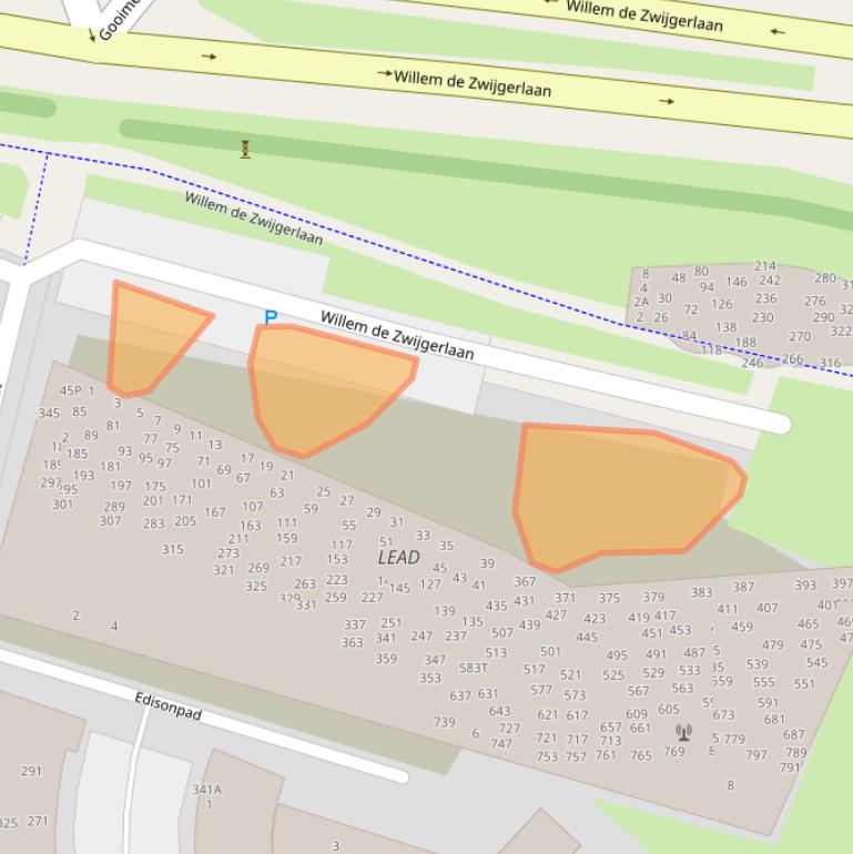 Kaart van postcodegebied 2316CZ.