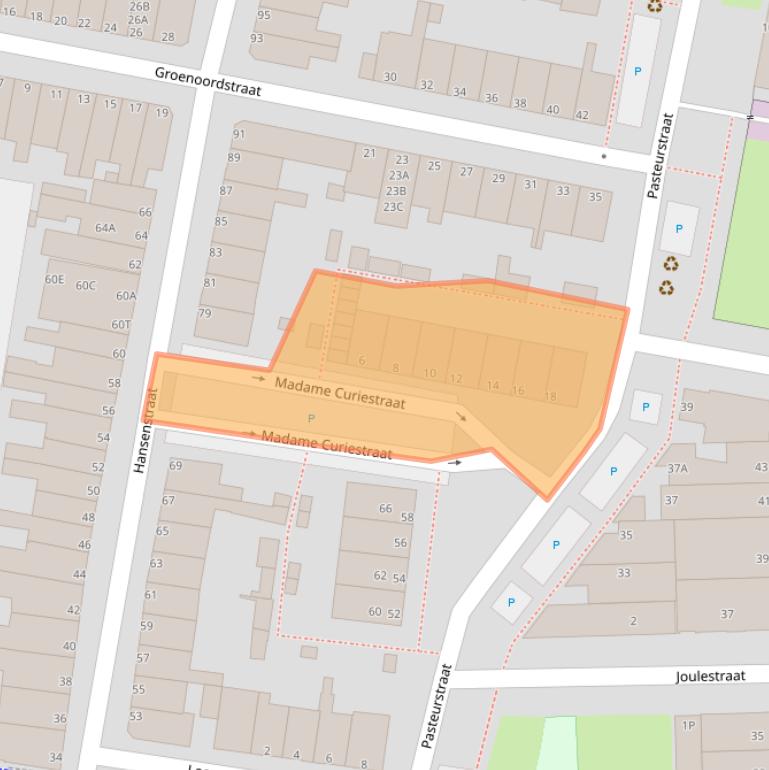 Kaart van postcodegebied 2316DA.