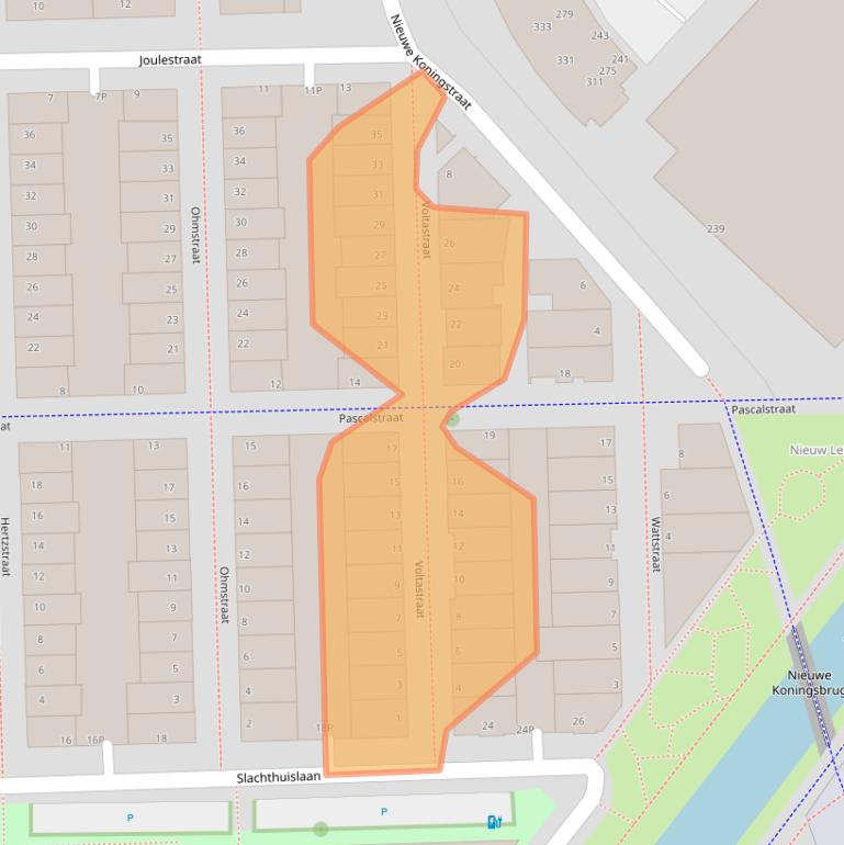 Kaart van postcodegebied 2316DN.
