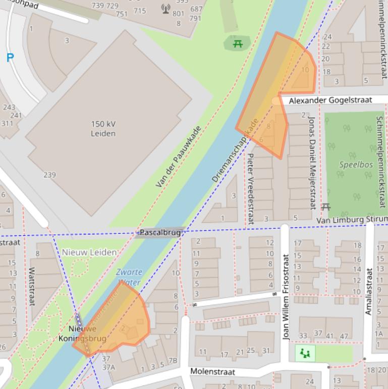 Kaart van postcodegebied 2316DP.