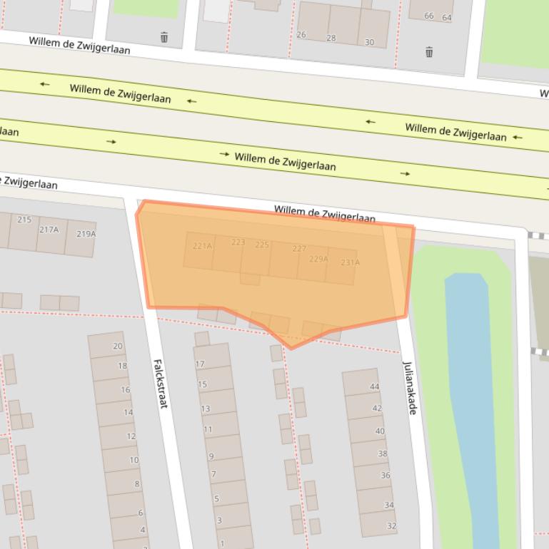 Kaart van postcodegebied 2316EB.