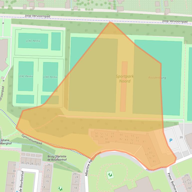 Kaart van postcodegebied 2316EV.