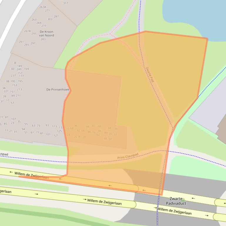 Kaart van postcodegebied 2316EW.