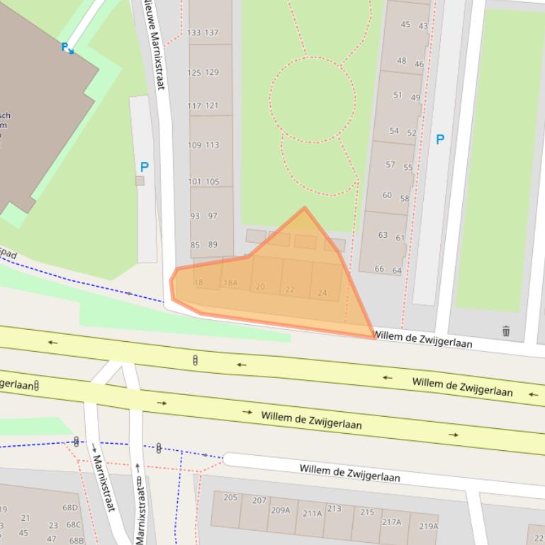 Kaart van postcodegebied 2316GD.