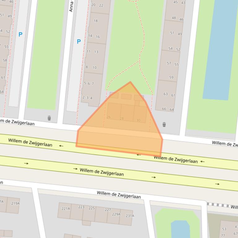 Kaart van postcodegebied 2316GE.