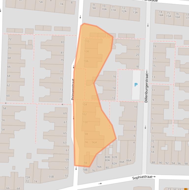 Kaart van postcodegebied 2316HR.