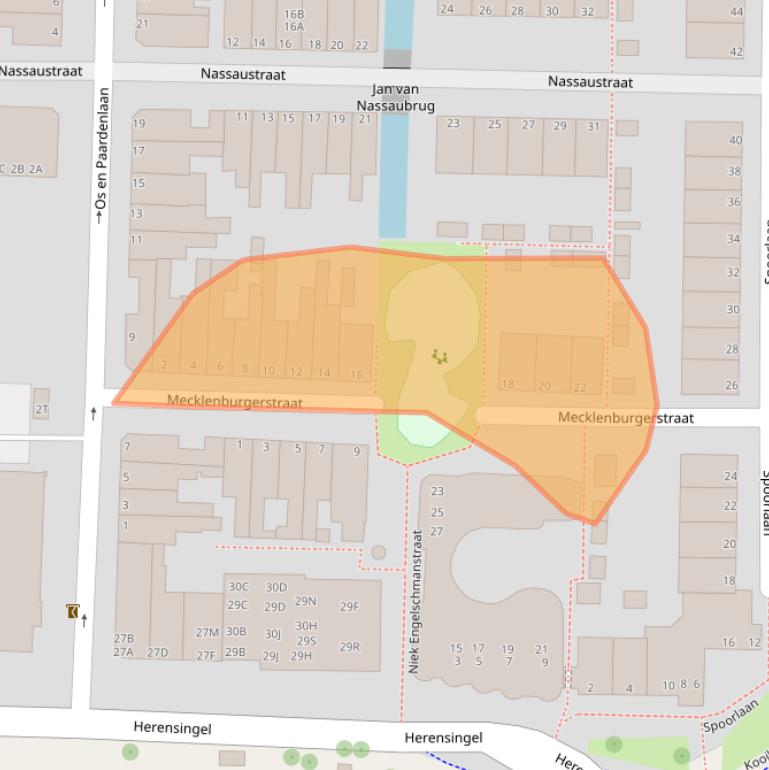 Kaart van postcodegebied 2316JP.