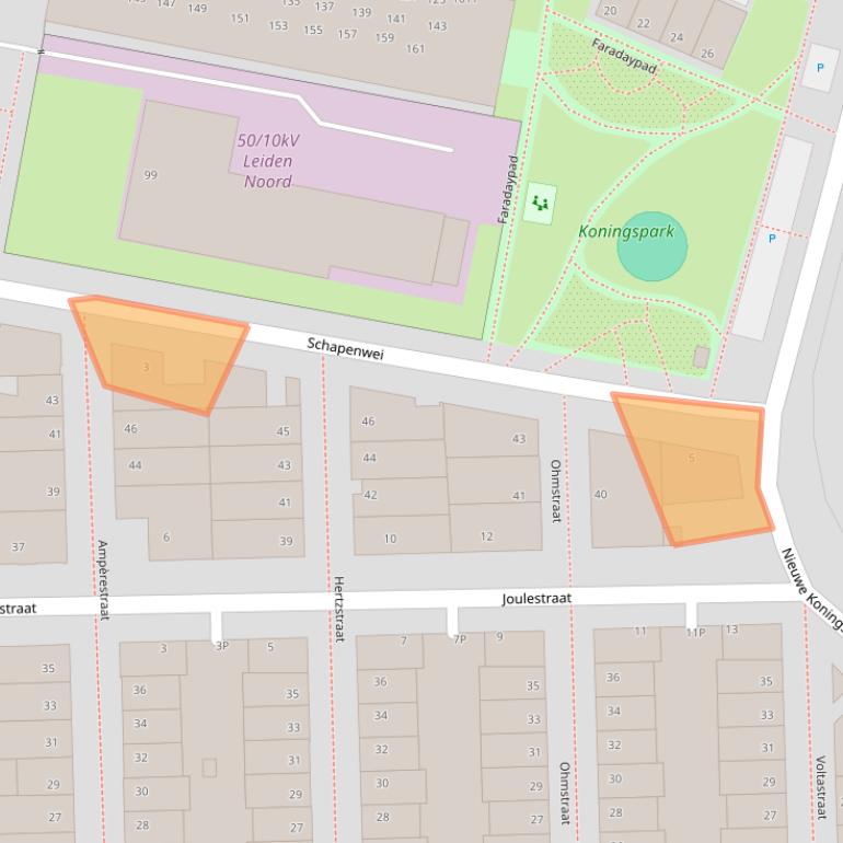 Kaart van postcodegebied 2316JR.