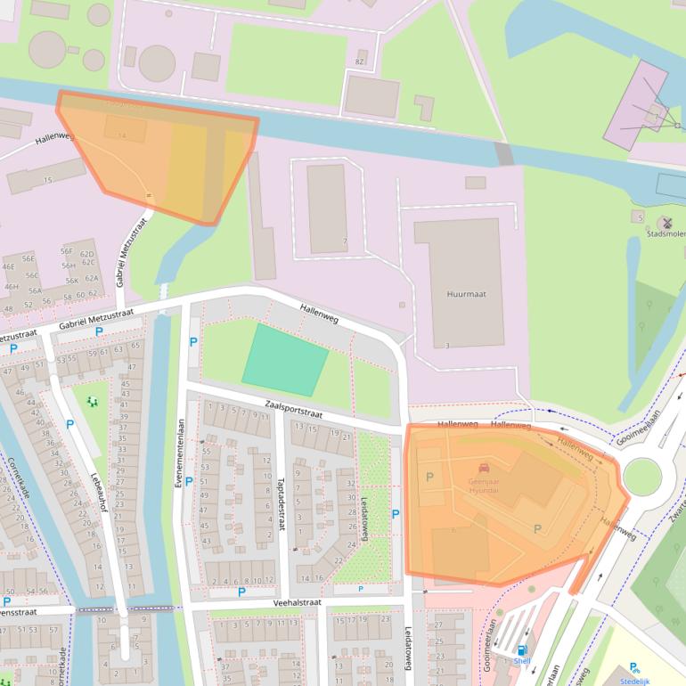 Kaart van postcodegebied 2316JW.