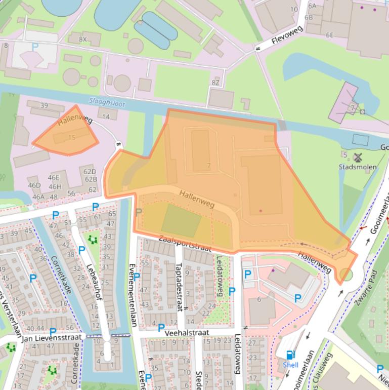 Kaart van postcodegebied 2316JX.