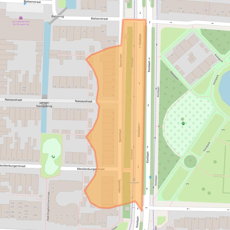 Kaart van postcodegebied 2316KD.