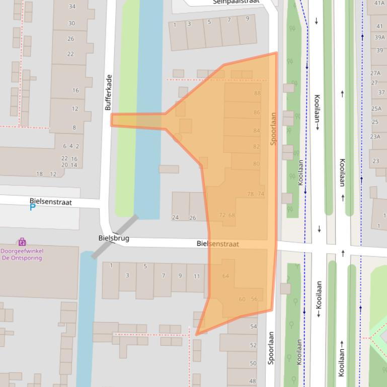 Kaart van postcodegebied 2316KE.