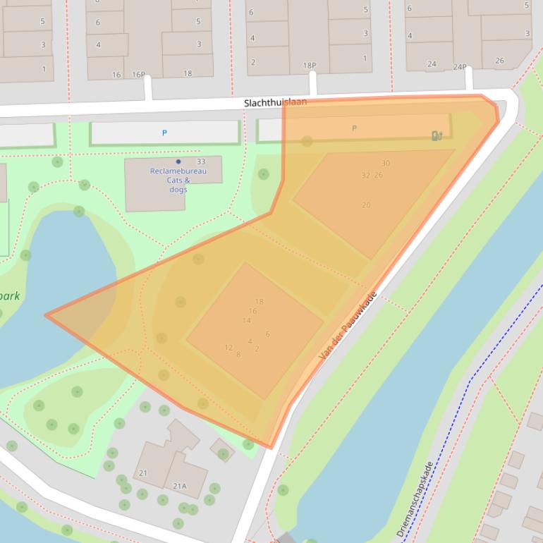 Kaart van postcodegebied 2316NA.