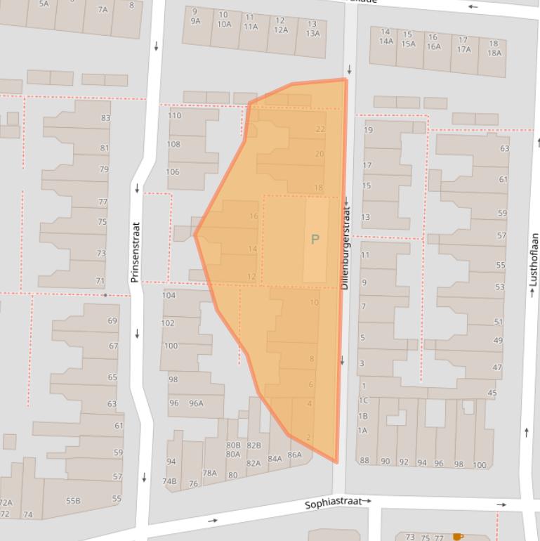 Kaart van postcodegebied 2316NG.