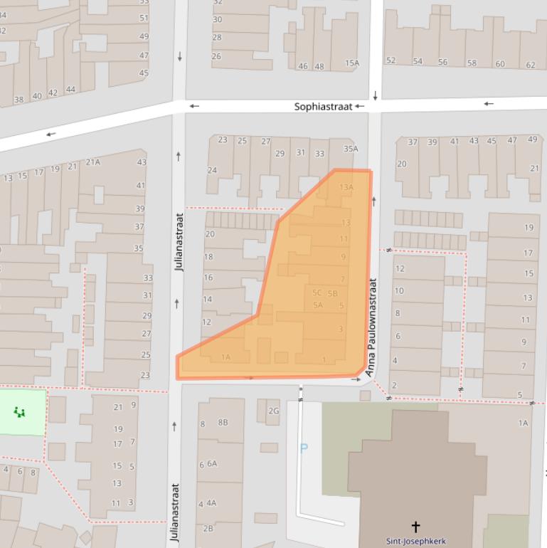 Kaart van postcodegebied 2316NM.