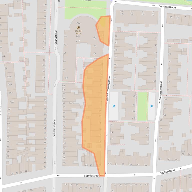 Kaart van postcodegebied 2316NN.